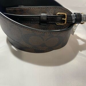 NWT COACH Replacement Strap CC856 Signature coated canvas and smooth leather